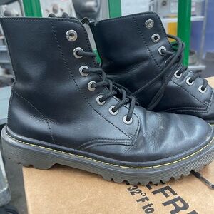 Dr. Martens Black Leather Moto Boots